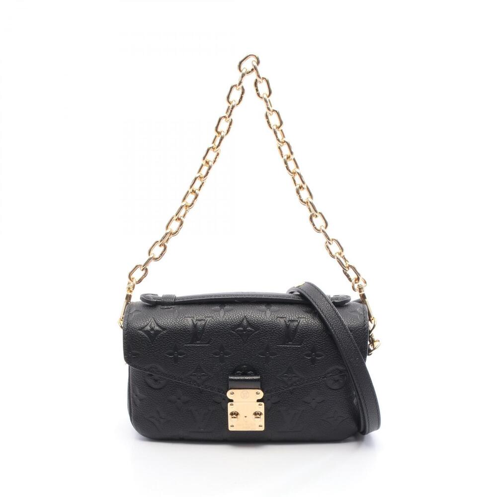 Louis Vuitton Pochette Metis East West Handbag Leather Empreinte Black